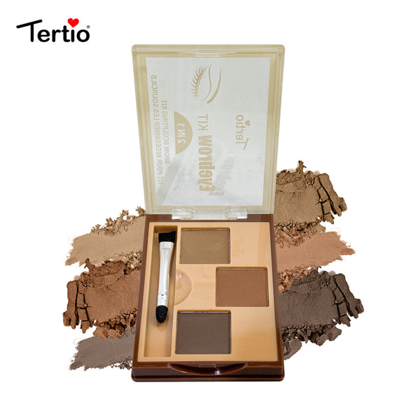 Tertio Pudră pentru Sprâncene – 2 în 1, Rezistentă la Apă, Look Natural 2#