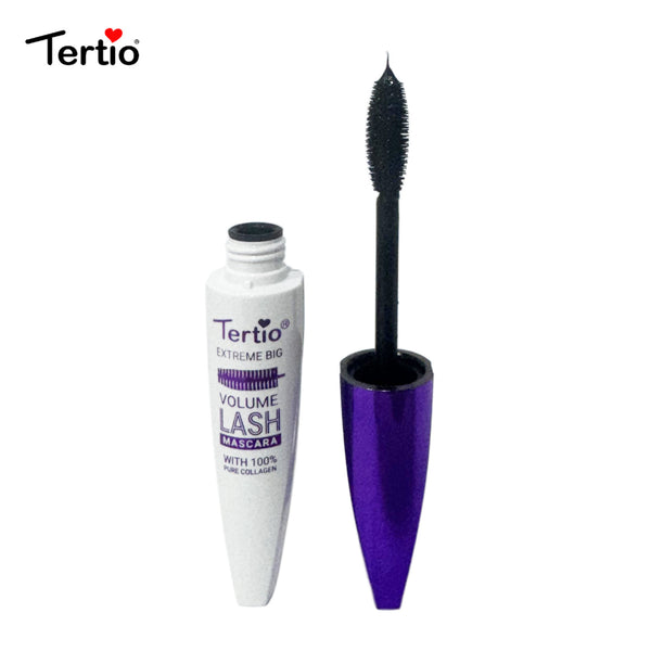 Mascara cu Colagen Tertio Italy - Volum Extrem și Îngrijire Gene, Formula 2 în 1, Nutrește și Întărește
