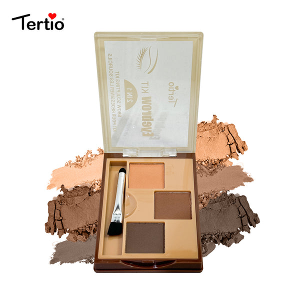 Tertio Pudră pentru Sprâncene – 2 în 1, Rezistentă la Apă, Look Natural 3#