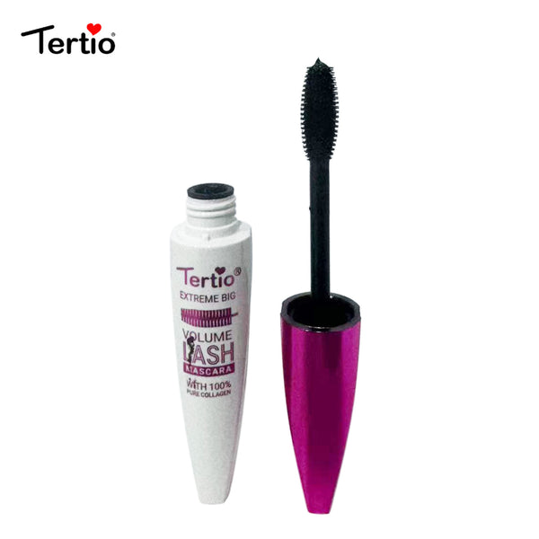 Mascara cu Colagen Tertio Italy - Volum Extrem și Îngrijire Gene, Formula 2 în 1, Nutrește și Întărește