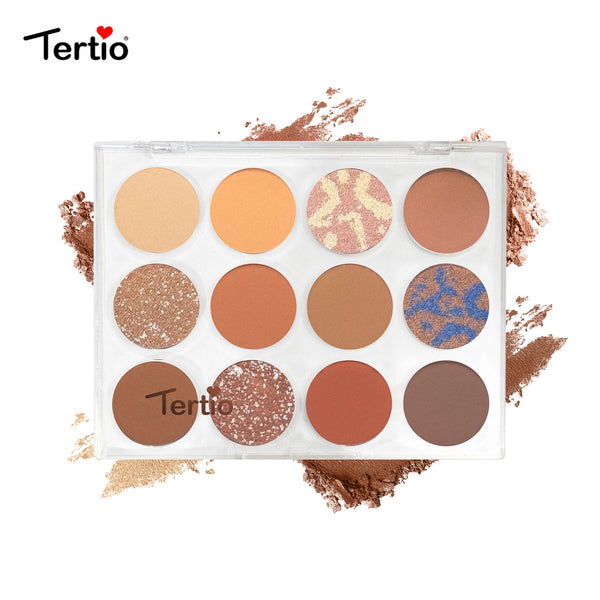 Tertio Paletă Fard de Pleoape 12 Culori – Pigment Intens, Rezistență de Lungă Durată, Stil Italian-3#
