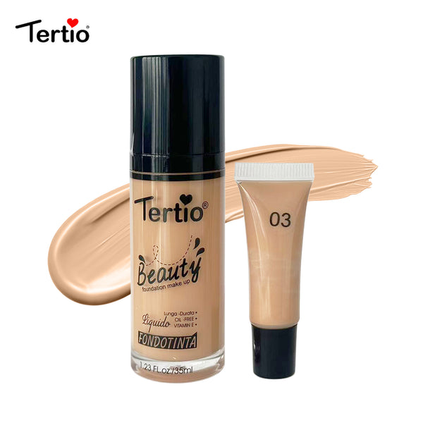 TERTIO Satin Nude Liquid Foundation | Fond de ten lichid | Italian Haute Couture pentru Piele Sensibilă-3#