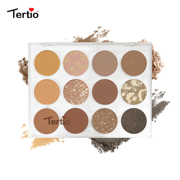 Tertio Paletă Fard de Pleoape 12 Culori – Pigment Intens, Rezistență de Lungă Durată, Stil Italian-4#