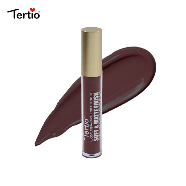 Tertio Luciu de Buze Soft Matte - Rezistență Îndelungată，Finish Catifelat Italian D24#